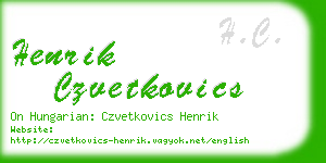 henrik czvetkovics business card